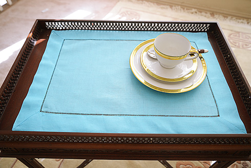 Backelor Button (Marine Blue) color Hemstitch Placemat 14"x20"